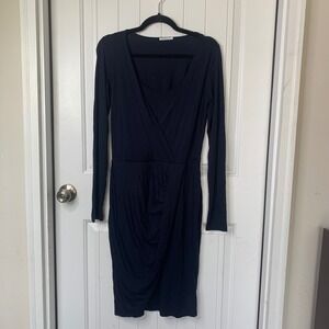 Marella by max mara faux Wrap Dress Long Sleeve Jersey quiet luxury Dress Medium